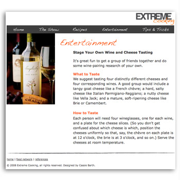 Extreme Cooking interior page