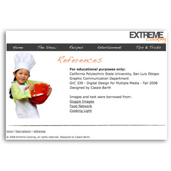 Extreme Cooking interior page