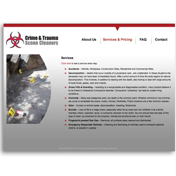 Crime & Trauma Scene Cleaners interior page